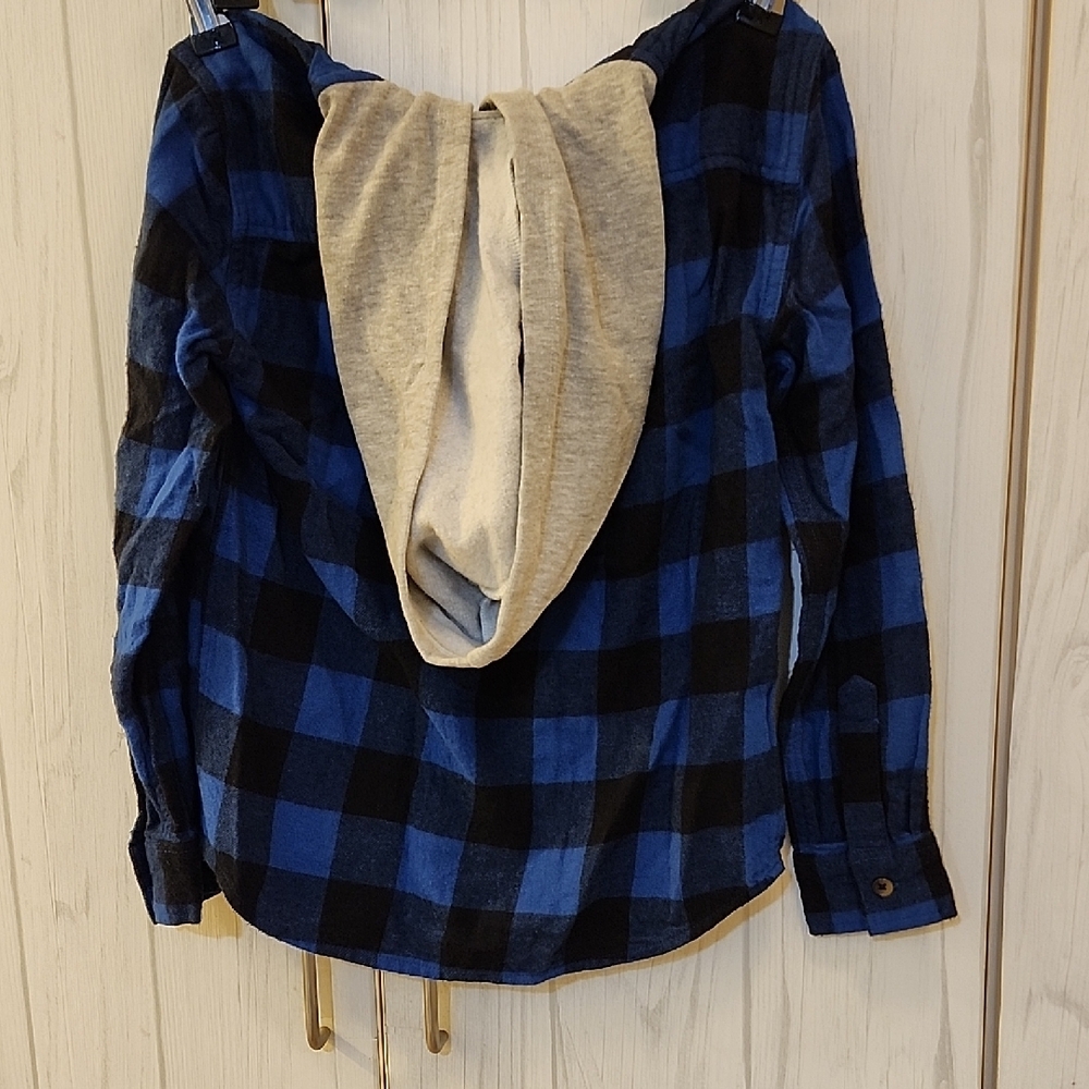 Tucker + Tate Blue and Black Plaid Button Down Shirt - Picture 5 of 6